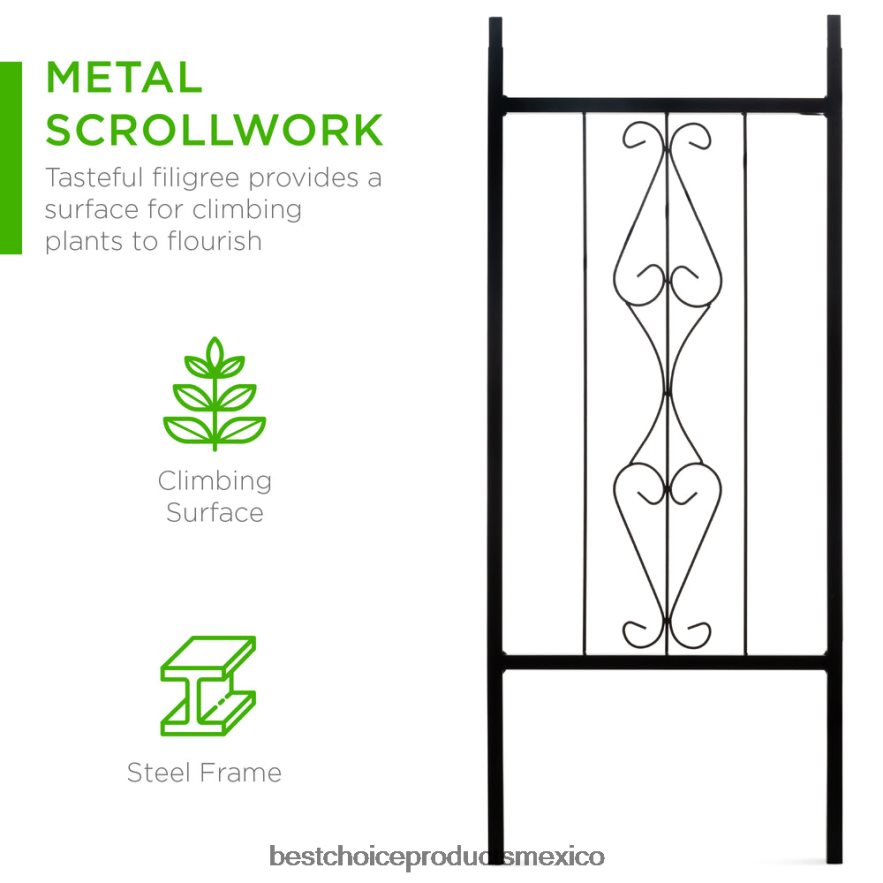césped y jardín | Enrejado de acero para jardín con arco para plantas trepadoras Best Choice Products negro X080FZ987