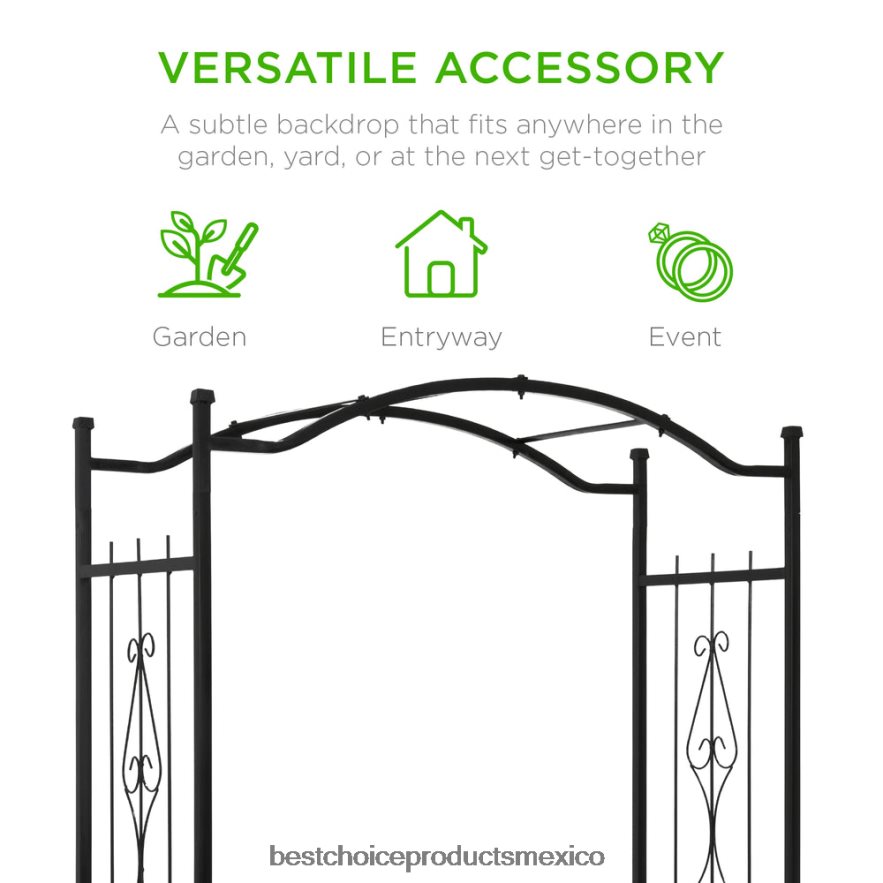 césped y jardín | Enrejado de acero para jardín con arco para plantas trepadoras Best Choice Products negro X080FZ987