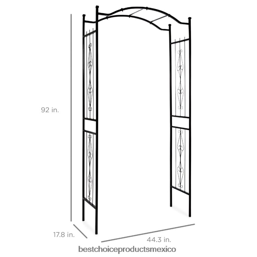 césped y jardín | Enrejado de acero para jardín con arco para plantas trepadoras Best Choice Products negro X080FZ987