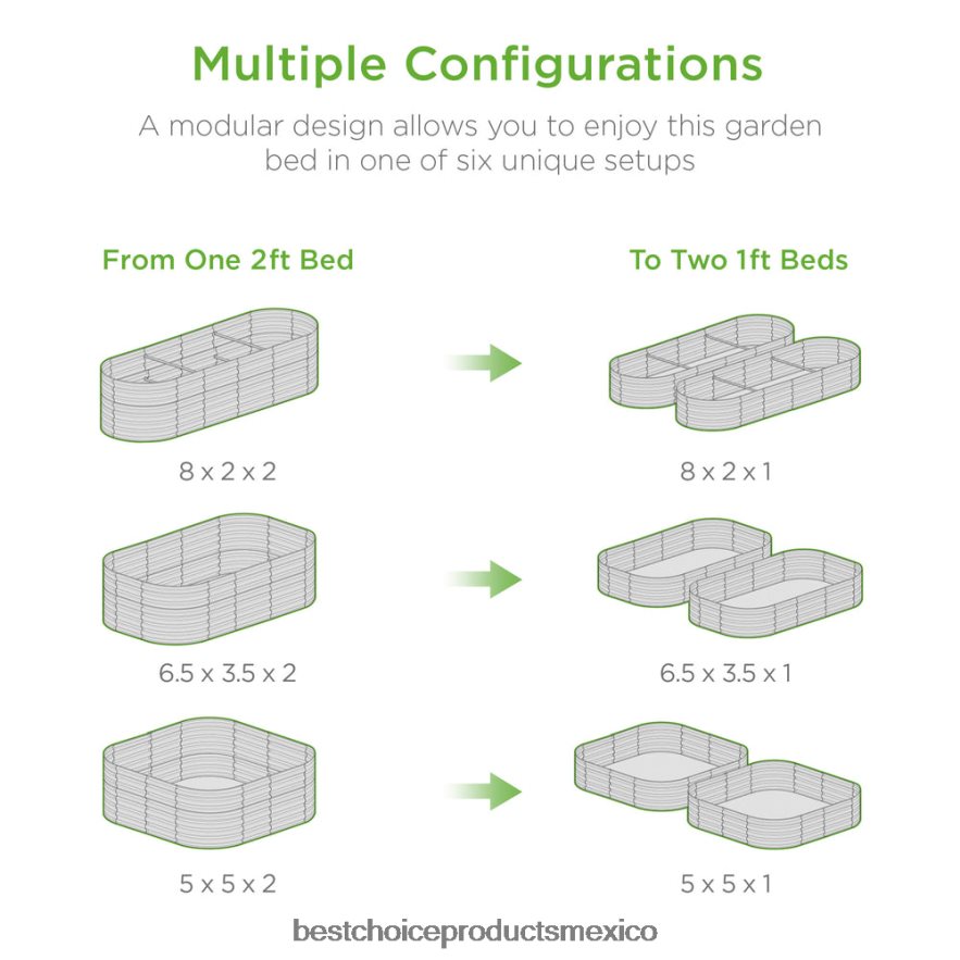 césped y jardín | Cama de jardín elevada de metal, jardinera ovalada para exteriores para verduras Best Choice Products verde oscuro X080FZ994