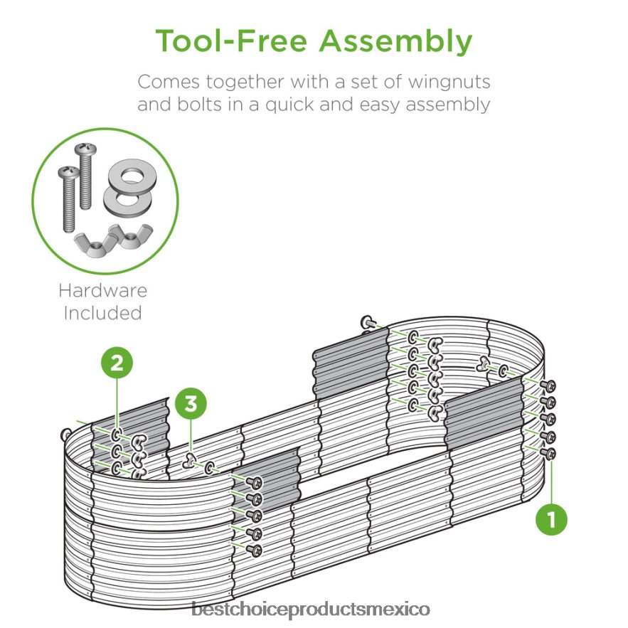 césped y jardín | Cama de jardín elevada de metal, jardinera ovalada para exteriores para verduras Best Choice Products verde oscuro X080FZ994