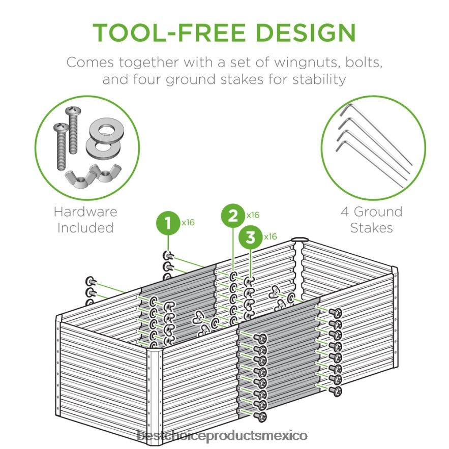césped y jardín | Cama de jardín elevada de metal para exteriores para verduras, flores y hierbas. Best Choice Products carbón X080FZ456