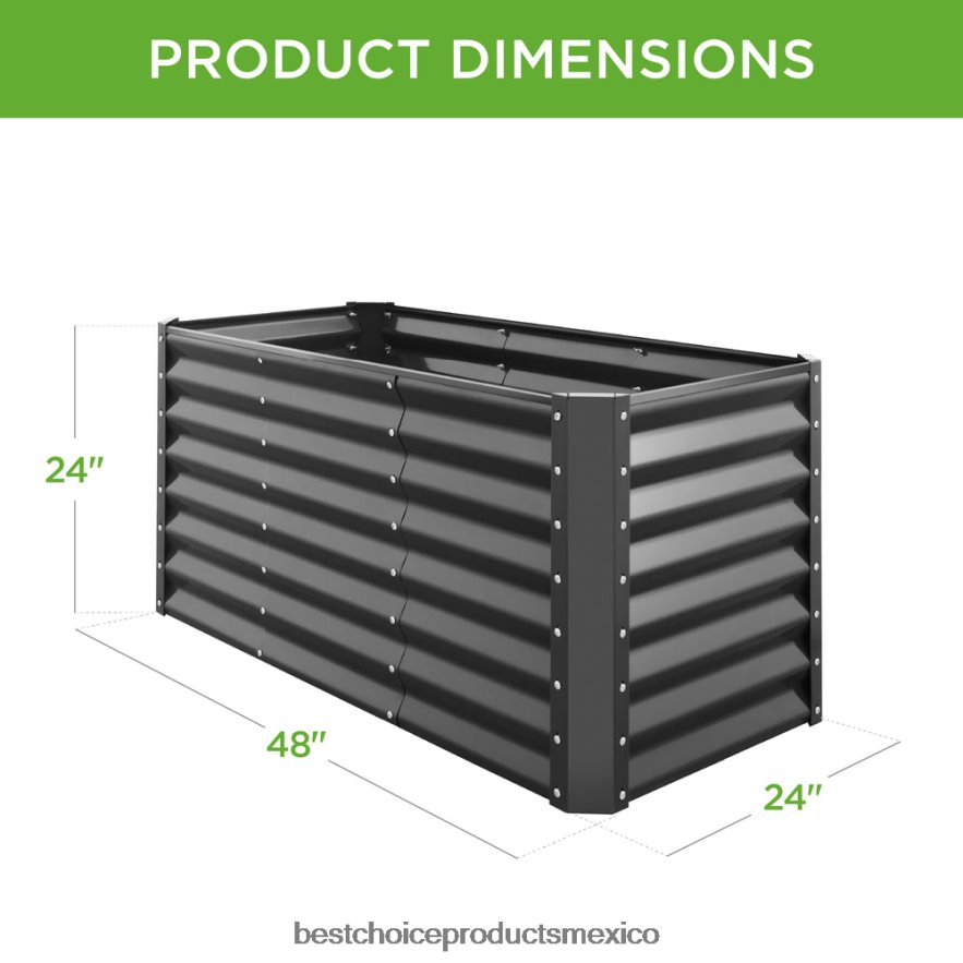 césped y jardín | Cama de jardín elevada de metal para exteriores para verduras, flores y hierbas. Best Choice Products carbón X080FZ456