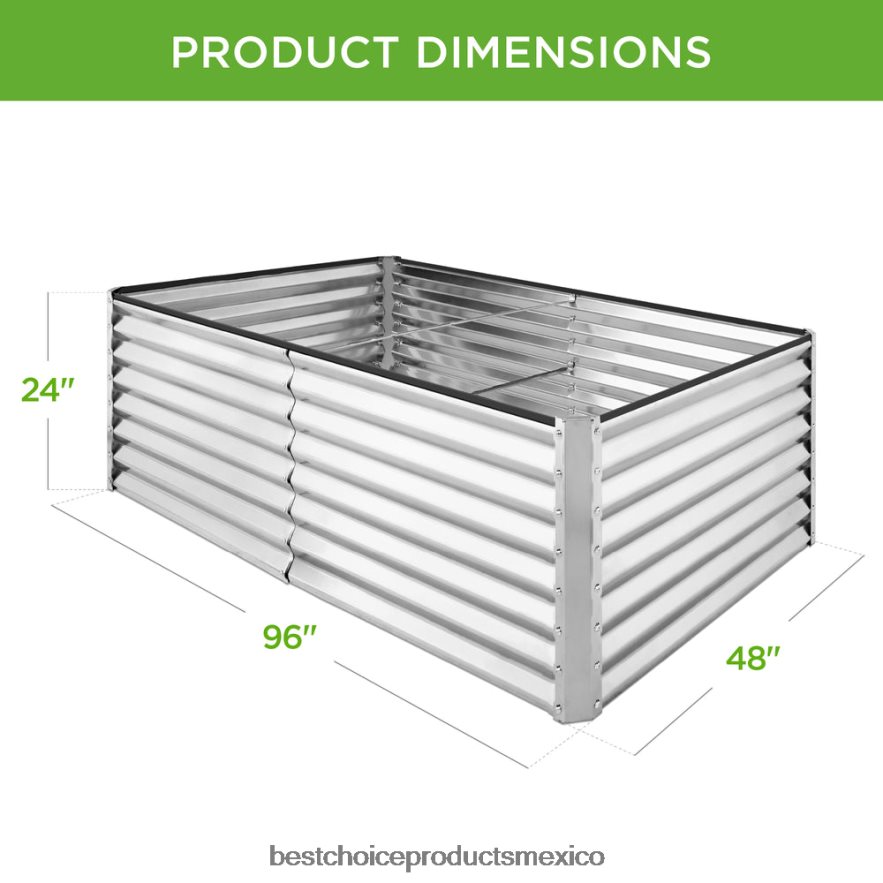 césped y jardín | Cama de jardín elevada de metal para exteriores para verduras, flores y hierbas. Best Choice Products plata X080FZ441