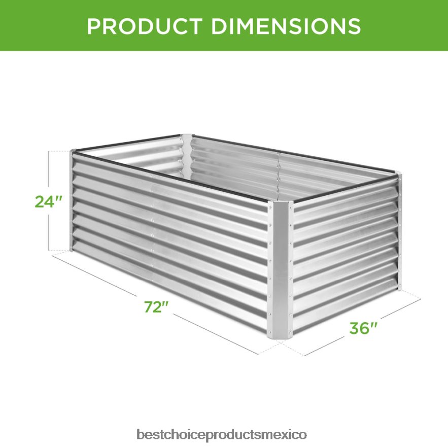 césped y jardín | Cama de jardín elevada de metal para exteriores para verduras, flores y hierbas. Best Choice Products plata X080FZ459