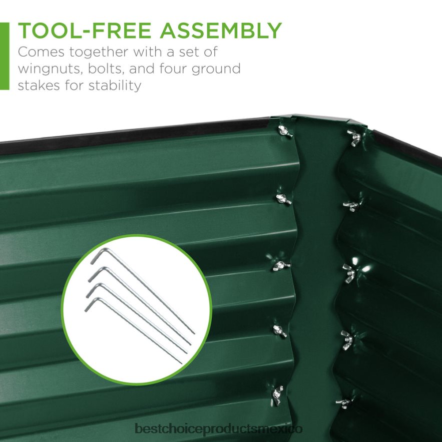 césped y jardín | Cama de jardín elevada de metal para exteriores para verduras, flores y hierbas. Best Choice Products verde oscuro X080FZ442