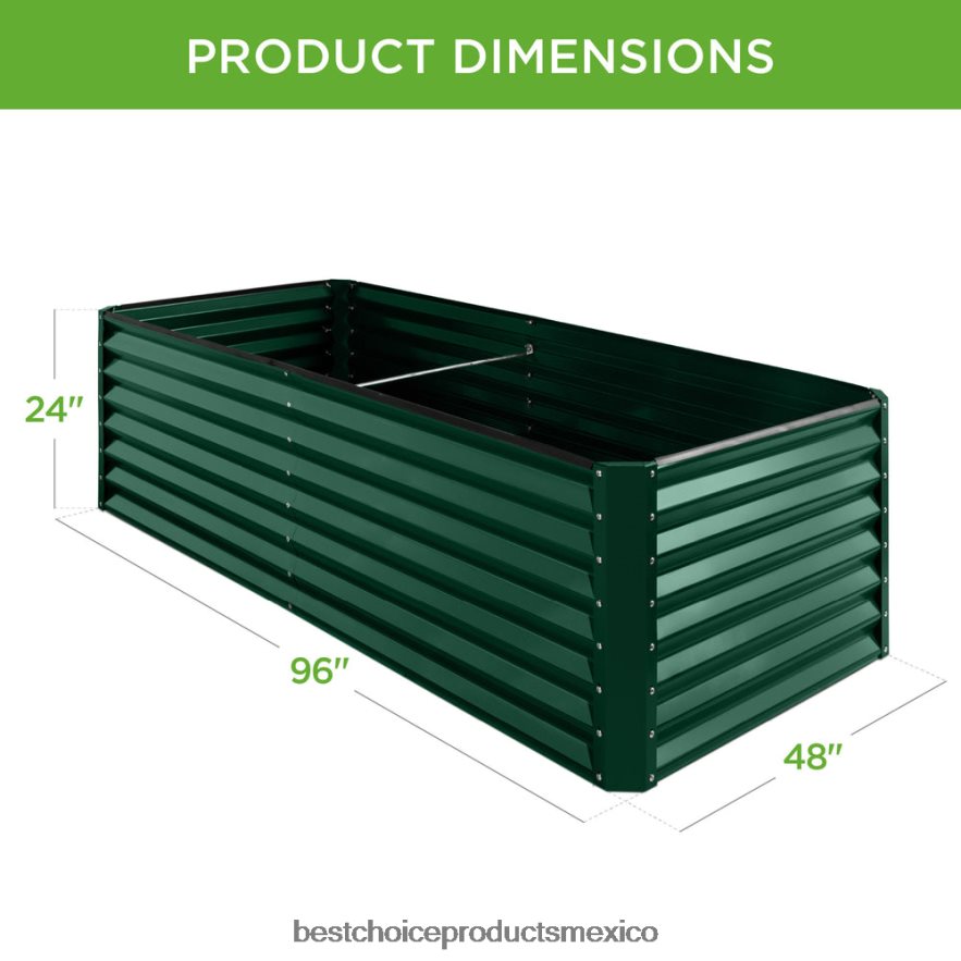 césped y jardín | Cama de jardín elevada de metal para exteriores para verduras, flores y hierbas. Best Choice Products verde oscuro X080FZ442