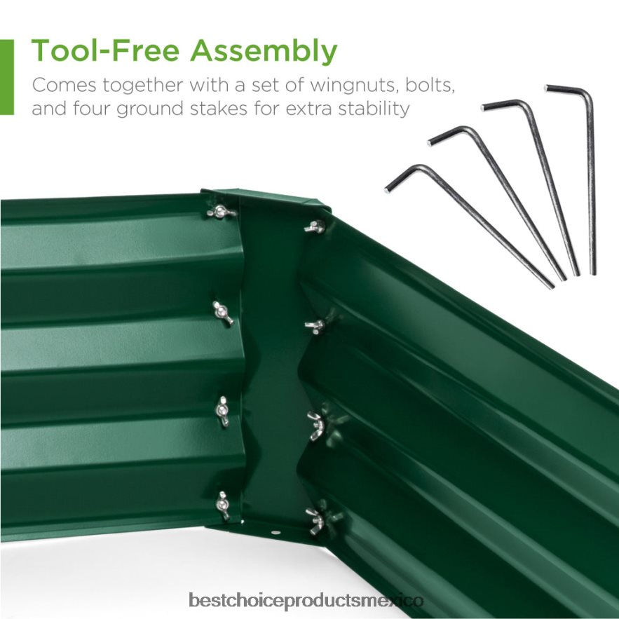 césped y jardín | Cama de jardín elevada de metal para exteriores para verduras, flores y hierbas. Best Choice Products verde oscuro X080FZ451