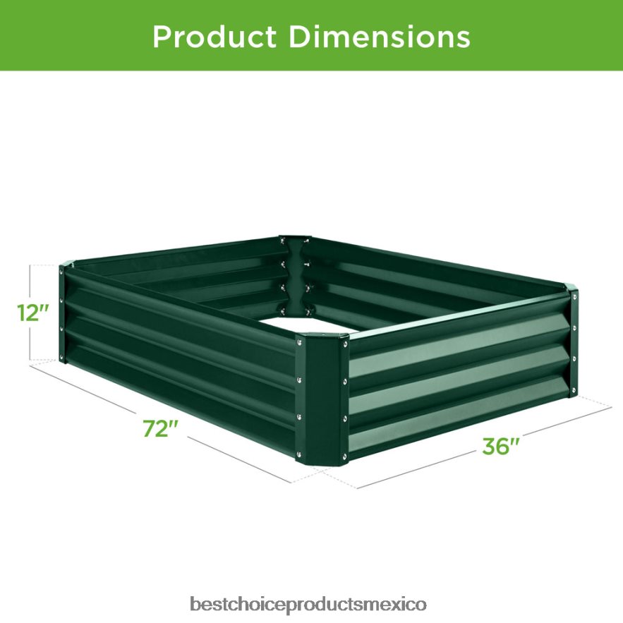 césped y jardín | Cama de jardín elevada de metal para exteriores para verduras, flores y hierbas. Best Choice Products verde oscuro X080FZ451