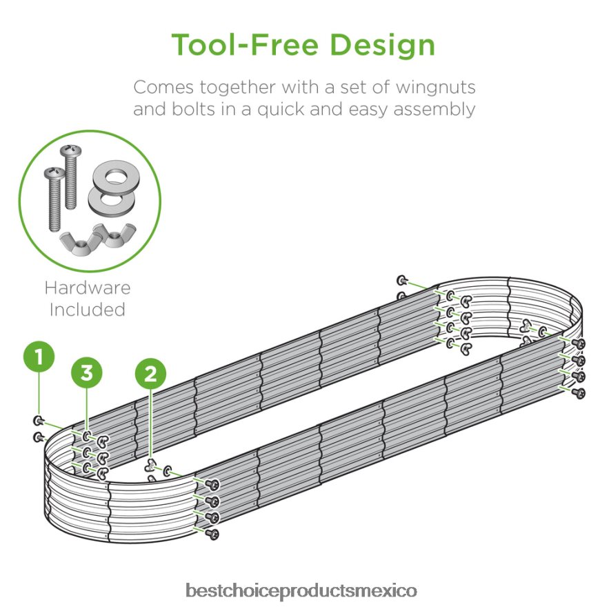 césped y jardín | Cama de jardín ovalada elevada de metal para exteriores para verduras y flores Best Choice Products carbón X080FZ466