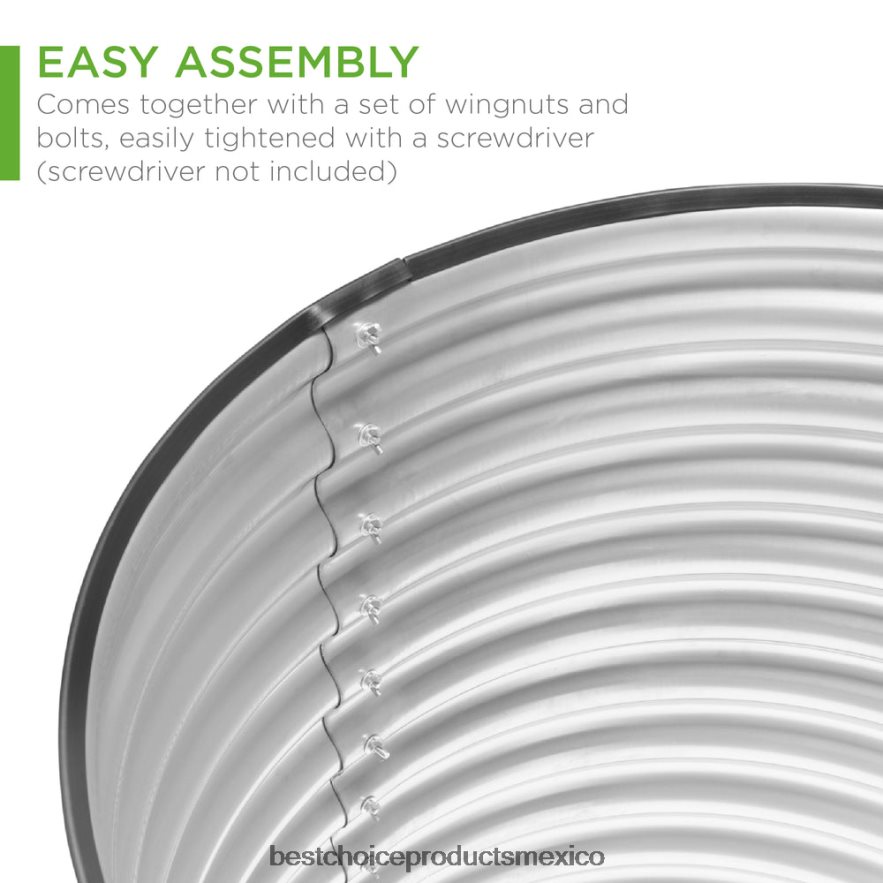 césped y jardín | Cama de jardín ovalada elevada, jardinera de metal elevada personalizable para exteriores Best Choice Products plata X080FZ971