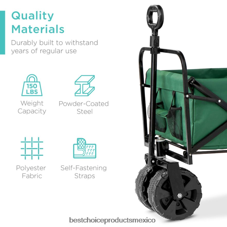 césped y jardín | Carro utilitario para interiores y exteriores con ruedas de 360 ​​grados y asa ajustable Best Choice Products verde X080FZ997