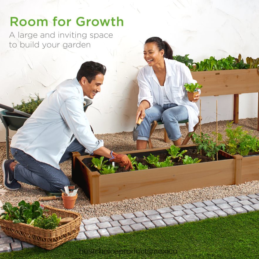 césped y jardín | Jardinera elevada de madera para jardín, césped, patio Best Choice Products bellota marrón X080FZ985