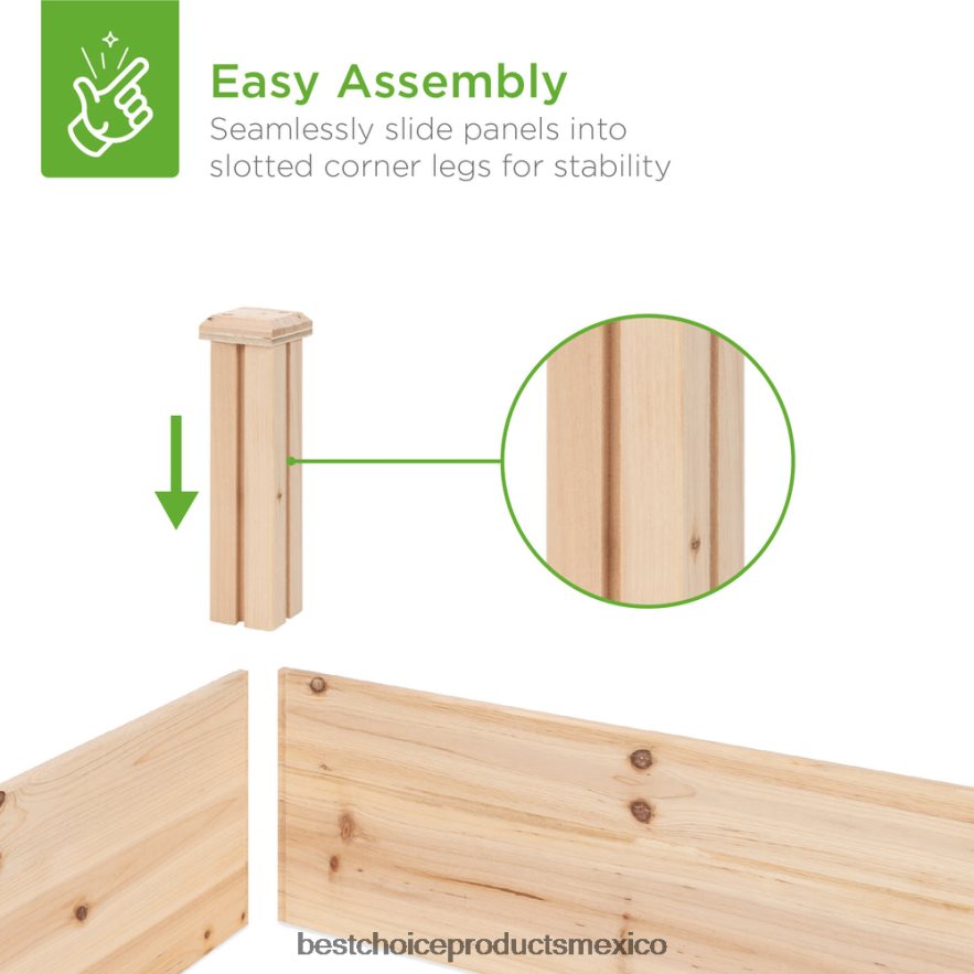 césped y jardín | Jardinera elevada de madera para jardín, césped, patio Best Choice Products natural X080FZ984
