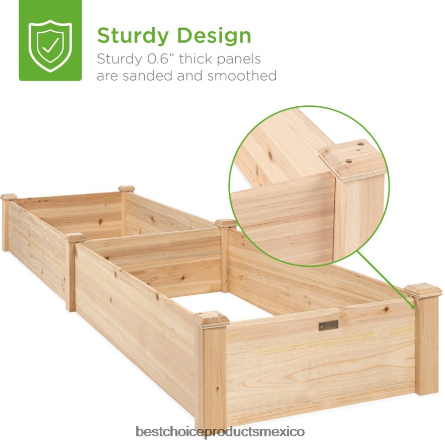 césped y jardín | Jardinera elevada de madera para jardín, césped, patio Best Choice Products natural X080FZ984