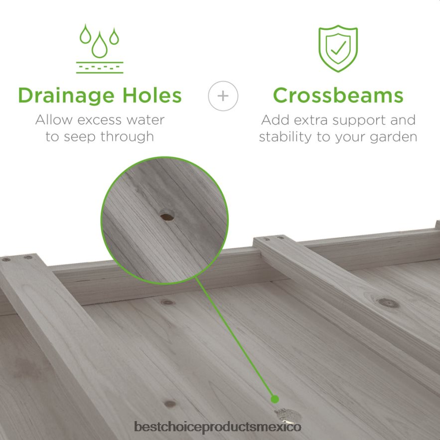césped y jardín | Macetero elevado móvil para jardín con ruedas y estante Best Choice Products gris X080FZ471