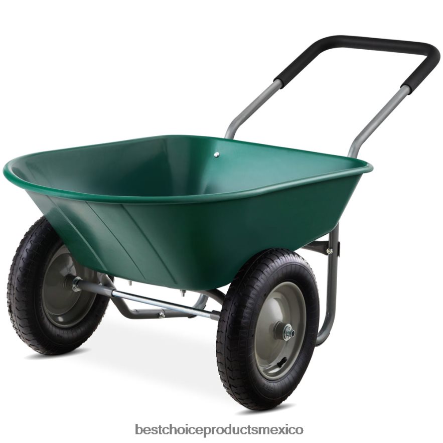 césped y jardín | carro de jardín con carretilla de dos ruedas Best Choice Products verde X080FZ455