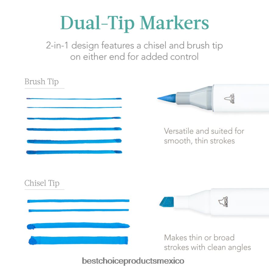 accesorio kit de rotulador a base de alcohol con pincel y punta de cincel, estuche de transporte Best Choice Products azul X080FZ1048