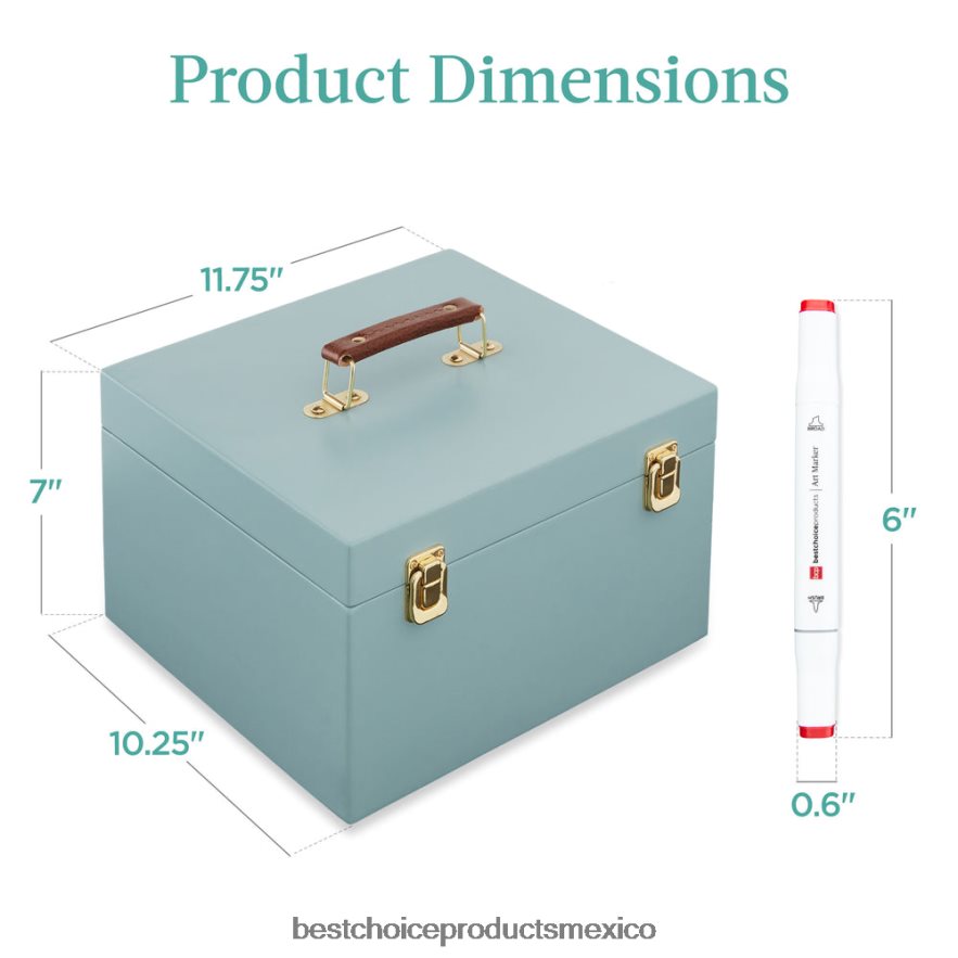 accesorio kit de rotulador a base de alcohol con pincel y punta de cincel, estuche de transporte Best Choice Products azul X080FZ1048