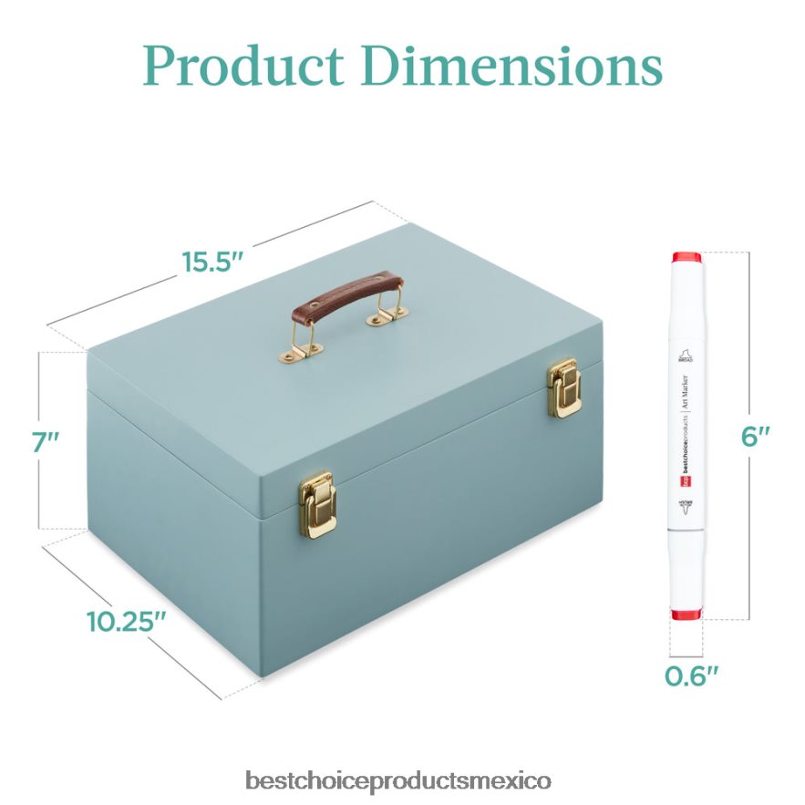 accesorio kit de rotulador a base de alcohol con pincel y punta de cincel, estuche de transporte Best Choice Products azul X080FZ1065