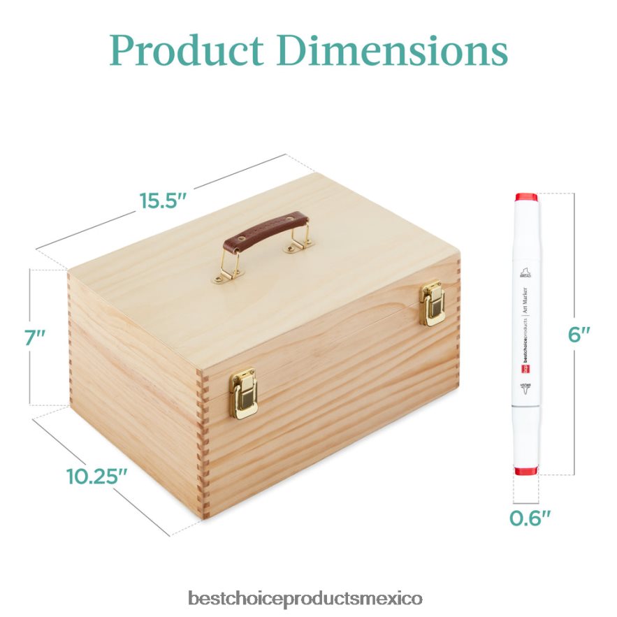 accesorio kit de rotulador a base de alcohol con pincel y punta de cincel, estuche de transporte Best Choice Products natural X080FZ1063