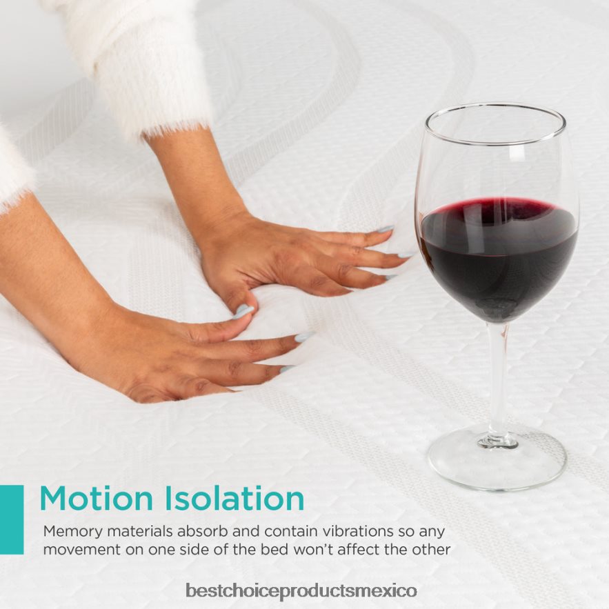 accesorio Colchón de espuma con memoria de gel de carbón de bambú y té verde de felpa media de 12 pulgadas Best Choice Products belleza X080FZ1216