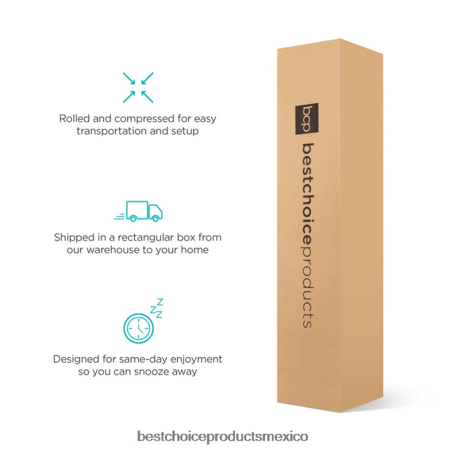 accesorio Colchón de espuma viscoelástica de doble capa de 10 pulgadas con espuma certificada certipur-us Best Choice Products belleza X080FZ1192