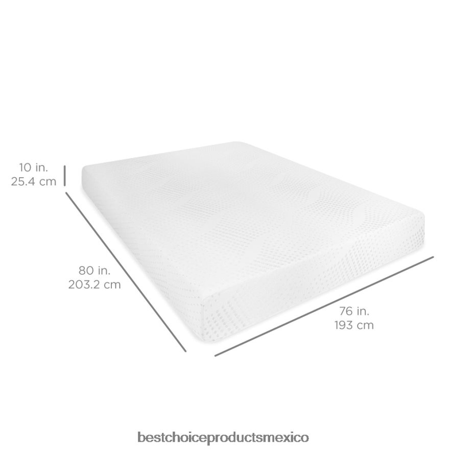 accesorio Colchón de espuma viscoelástica de doble capa de 10 pulgadas con espuma certificada certipur-us Best Choice Products belleza X080FZ1192