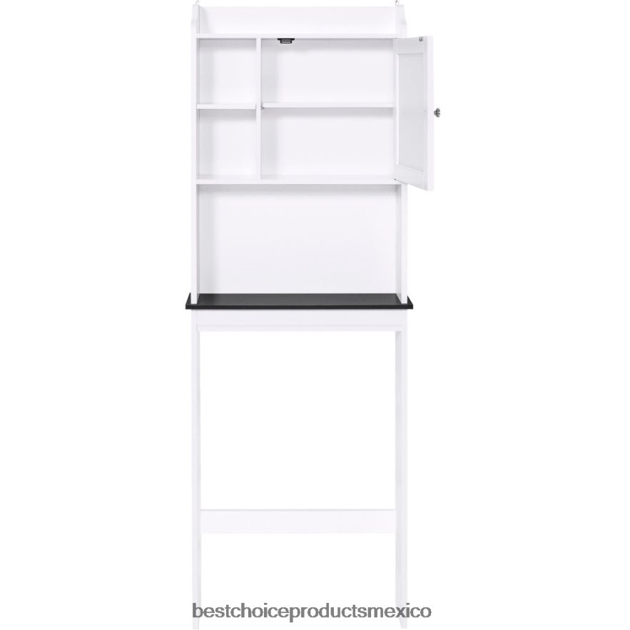 accesorio mueble de almacenamiento para baño sobre el inodoro con 1 puerta Best Choice Products blanco X080FZ1286