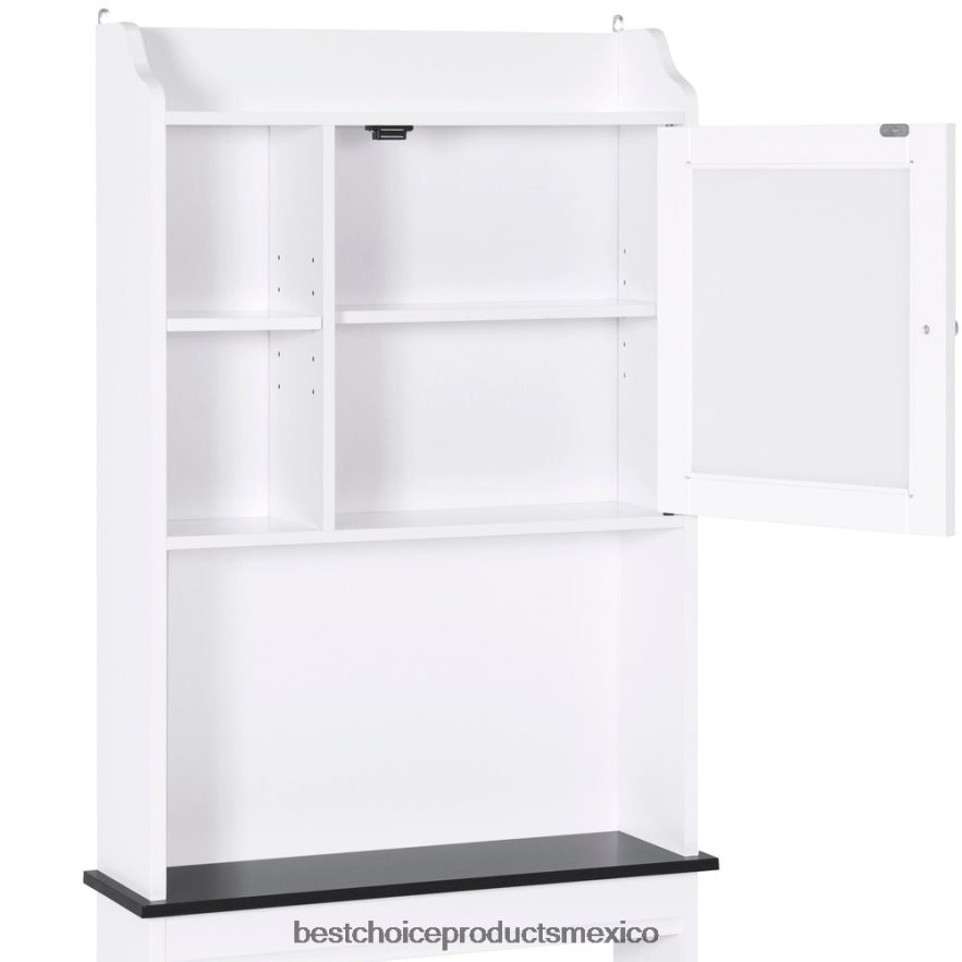 accesorio mueble de almacenamiento para baño sobre el inodoro con 1 puerta Best Choice Products blanco X080FZ1286