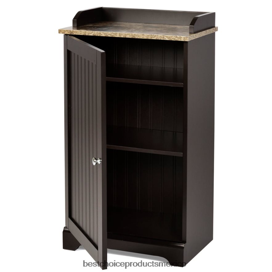 accesorio mueble de almacenamiento para piso de baño con puerta versátil Best Choice Products marrón X080FZ1272