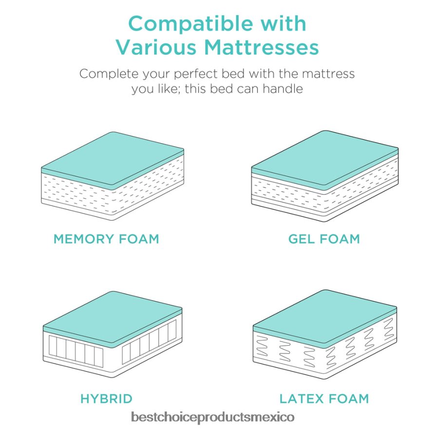 accesorio somier ajustable con masaje, control remoto, puertos USB Best Choice Products belleza X080FZ1187