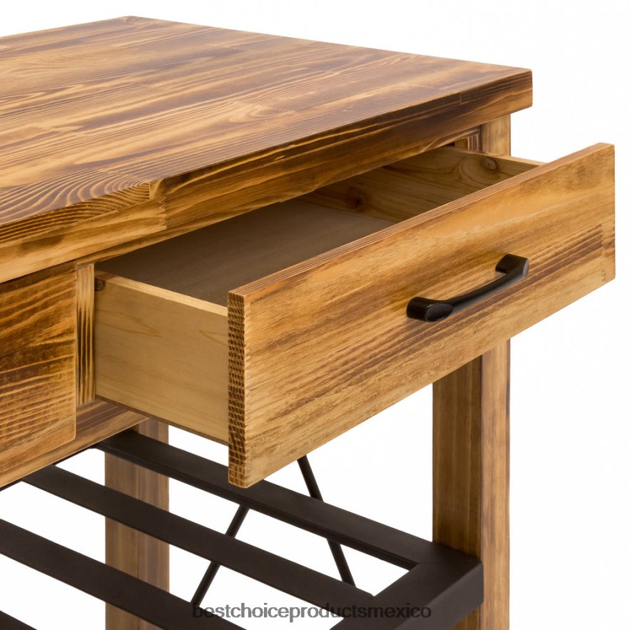 accesorio carro de cocina industrial con ruedas bloqueables Best Choice Products natural X080FZ1299