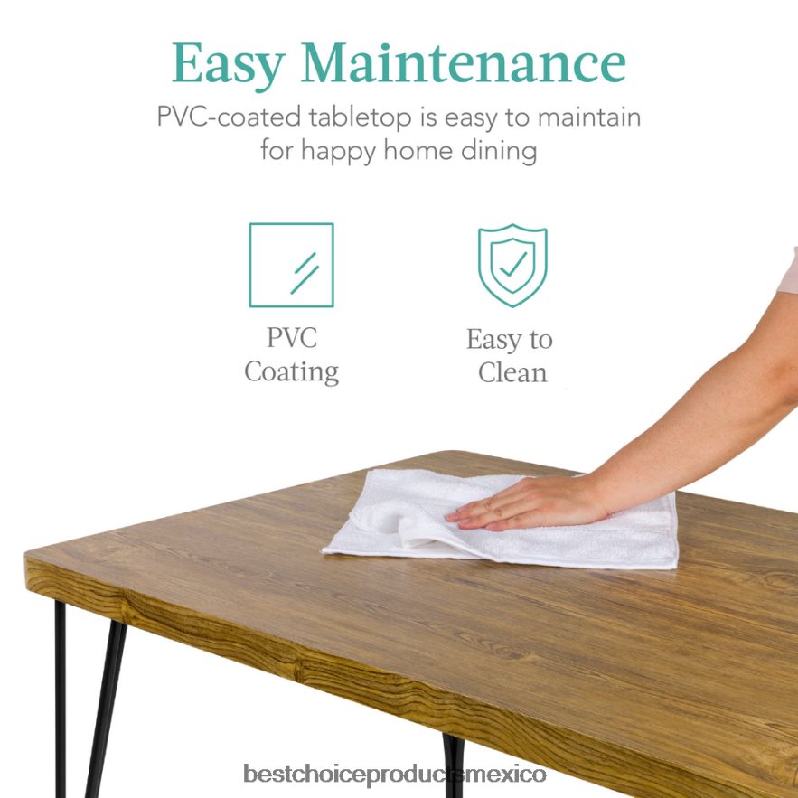 accesorio Juego de mesa de comedor moderna de 5 piezas de metal y madera con 4 sillas. Best Choice Products marrón X080FZ741