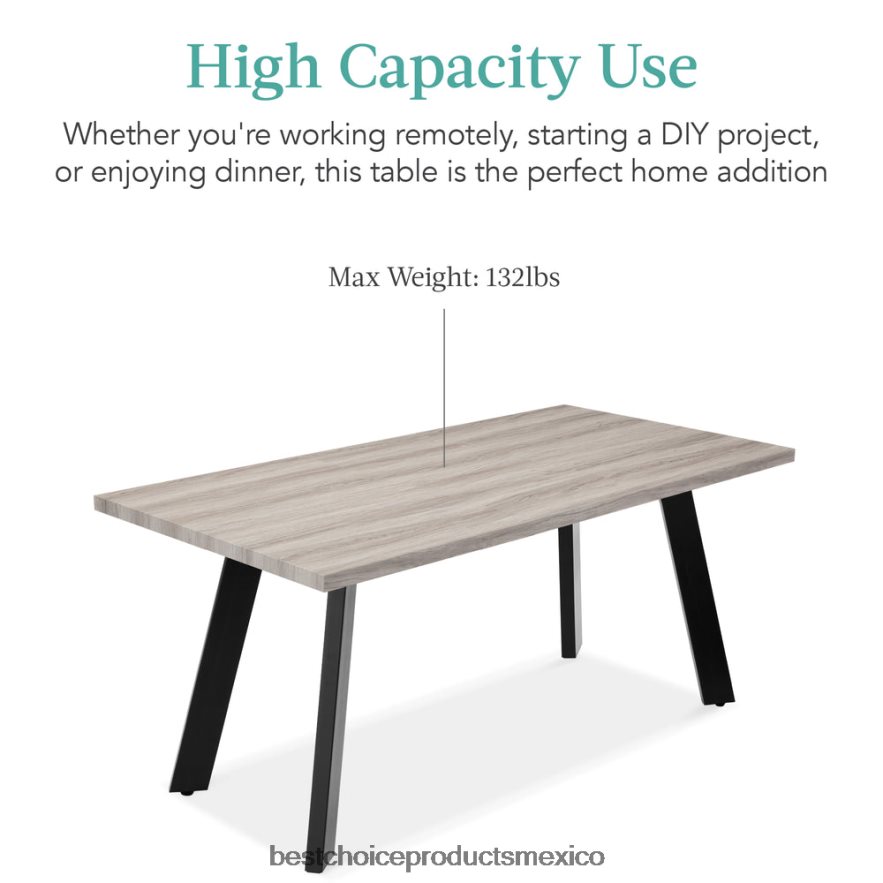 accesorio mesa de comedor extensible moderna con extensión de hoja, 2 cerraduras Best Choice Products gris X080FZ1252