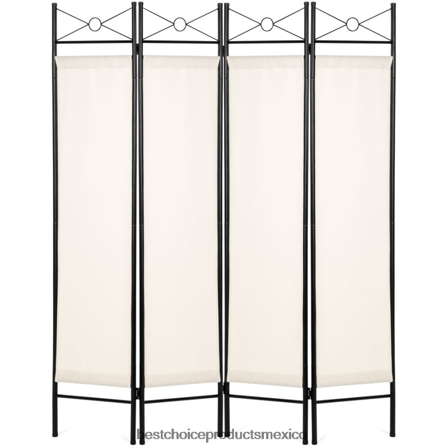 accesorio Detalle decorativo del divisor de ambiente de la pantalla de privacidad plegable de 4 paneles, 6 pies Best Choice Products blanco X080FZ658