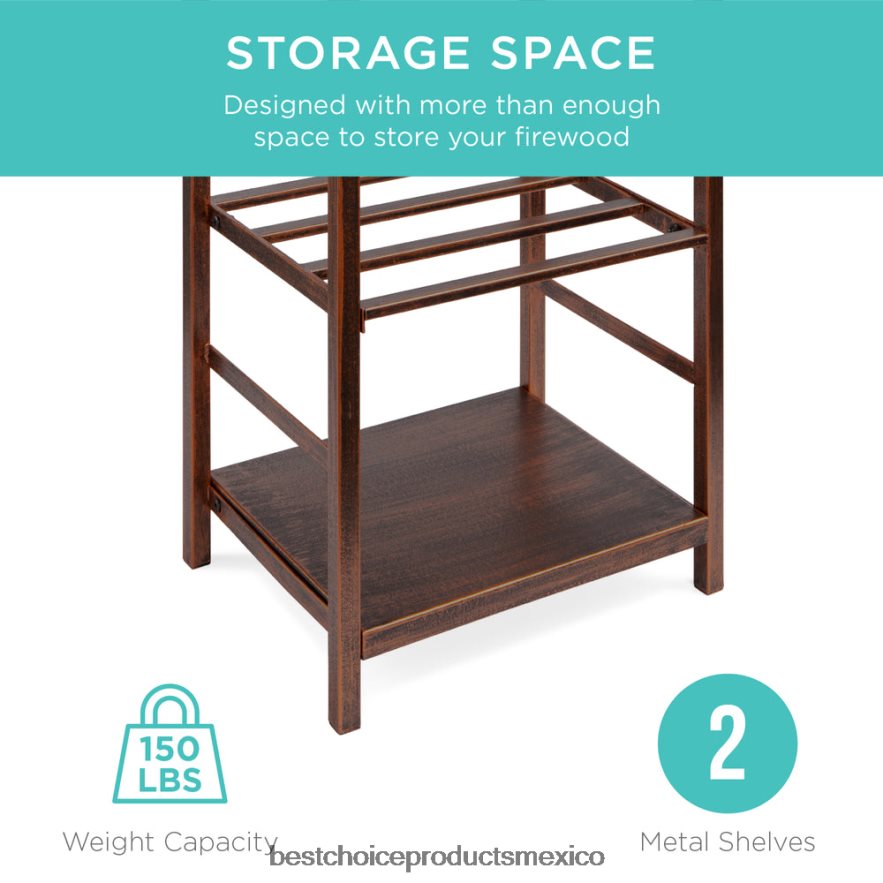 accesorio Juego de herramientas para soporte de leña de 5 piezas con gancho, escoba, pala y pinzas Best Choice Products cobre X080FZ352