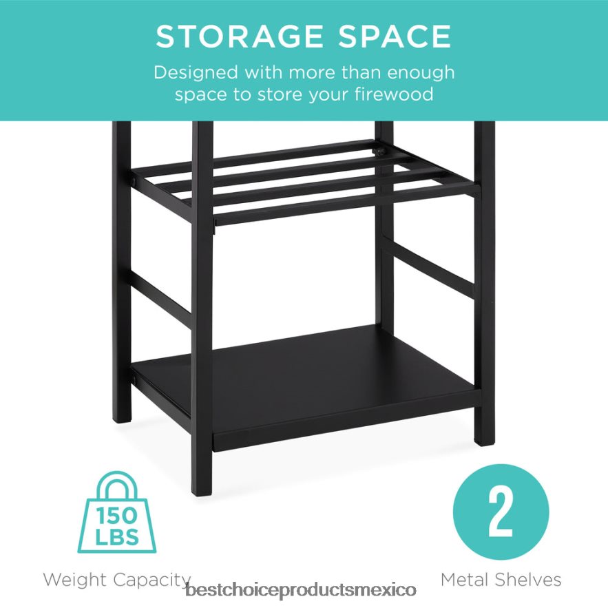 accesorio Juego de herramientas para soporte de leña de 5 piezas con gancho, escoba, pala y pinzas Best Choice Products negro X080FZ351