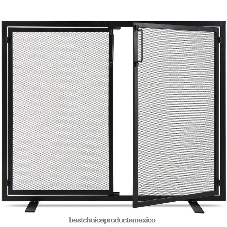 accesorio Mampara para chimenea de hierro forjado de 2 puertas con puertas magnéticas Best Choice Products negro X080FZ354