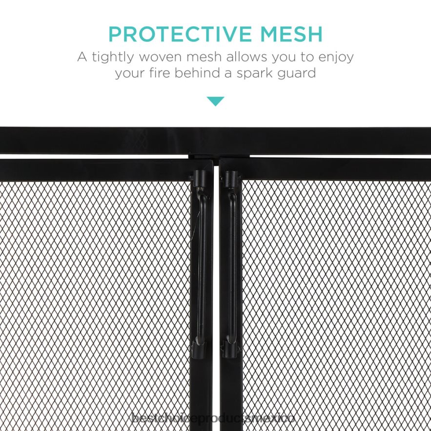 accesorio Mampara para chimenea de hierro forjado de 2 puertas con puertas magnéticas Best Choice Products negro X080FZ354