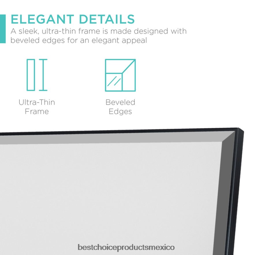 accesorio espejo grande de cuerpo entero, espejo para colgar en la pared y espejo inclinado para el piso Best Choice Products negro X080FZ650