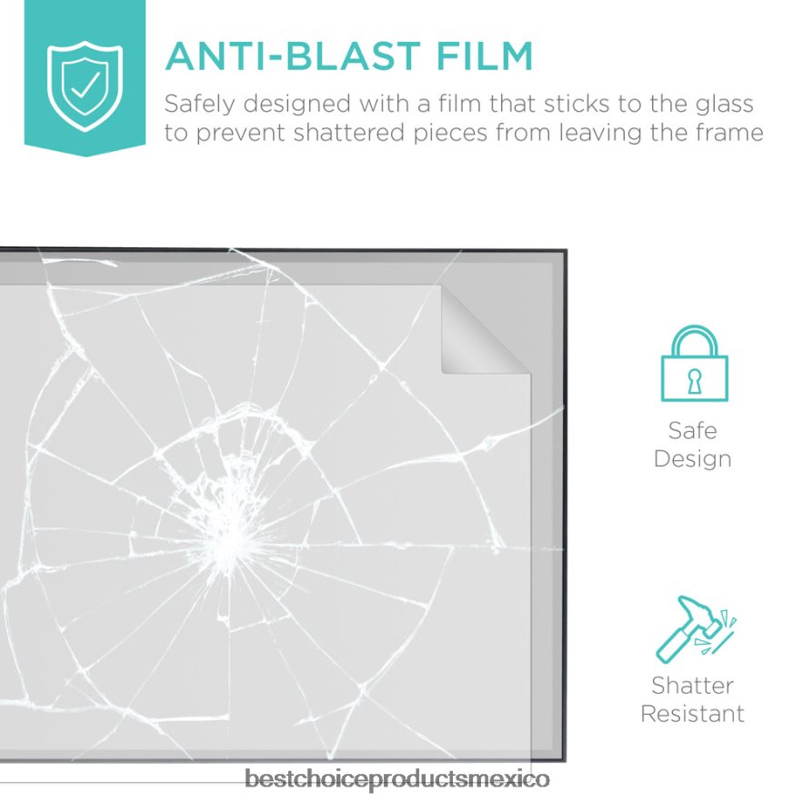 accesorio espejo grande de cuerpo entero, espejo para colgar en la pared y espejo inclinado para el piso Best Choice Products negro X080FZ650