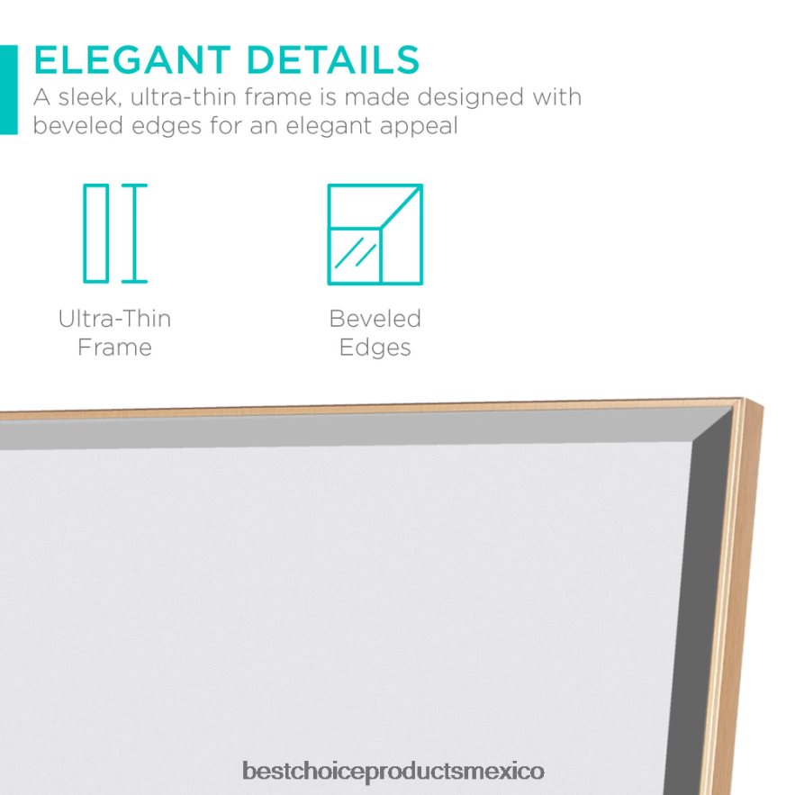 accesorio espejo grande de cuerpo entero, espejo para colgar en la pared y espejo inclinado para el piso Best Choice Products oro X080FZ651