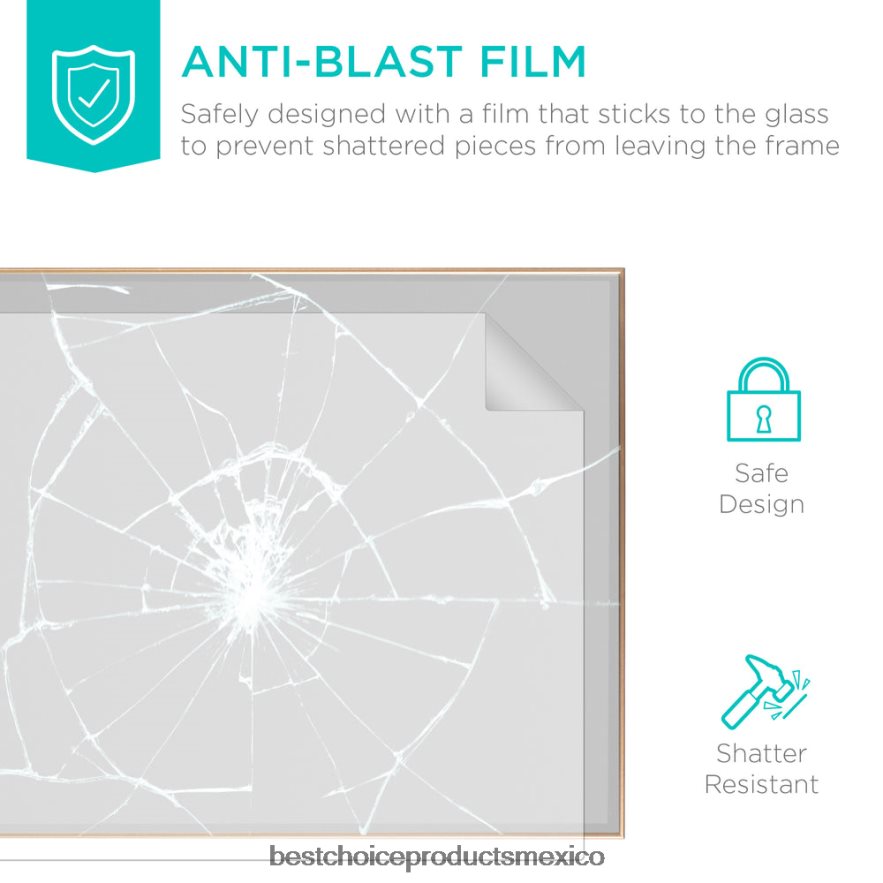 accesorio espejo grande de cuerpo entero, espejo para colgar en la pared y espejo inclinado para el piso Best Choice Products oro X080FZ651