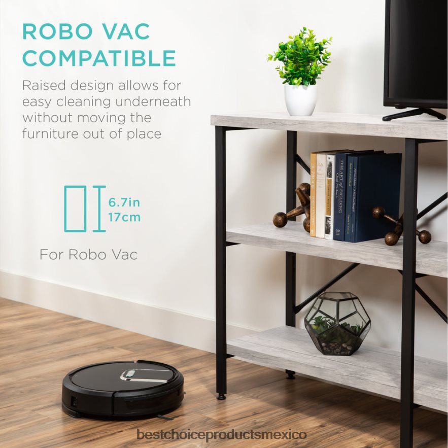 accesorio Mesa consola de pasillo industrial de 3 niveles para sala de estar, entrada Best Choice Products gris X080FZ590