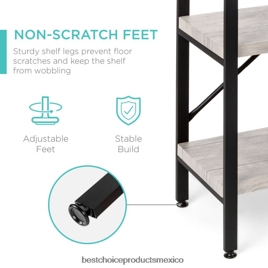 accesorio Mesa consola de pasillo industrial de 3 niveles para sala de estar, entrada Best Choice Products gris X080FZ590