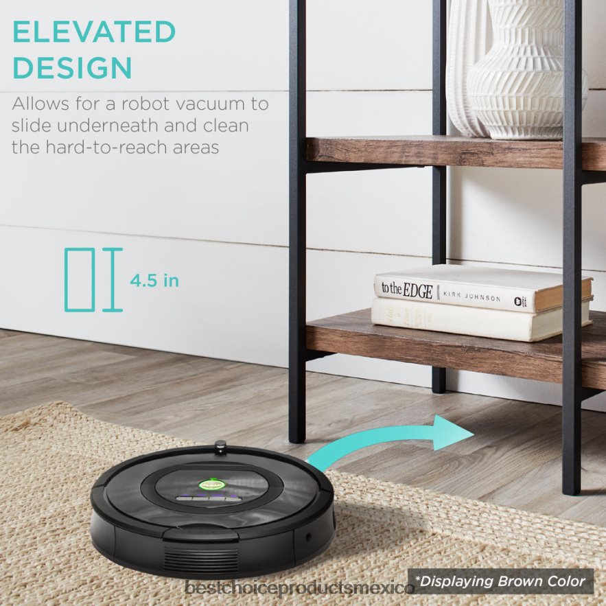 accesorio Mesa consola industrial de 4 niveles con estantes altos Best Choice Products marrón X080FZ724