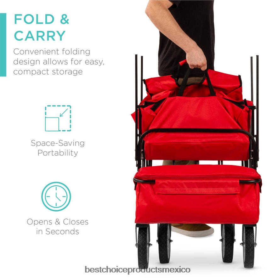 accesorio carro utilitario con diseño plegable, 2 portavasos, cubierta extraíble Best Choice Products rojo X080FZ1136