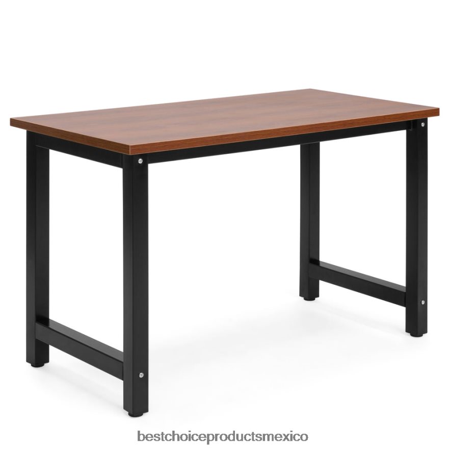 accesorio Mesa de estación de trabajo de escritorio para computadora de oficina en casa de 47,25x23,5 pulgadas con patas ajustables Best Choice Products marrón X080FZ1274