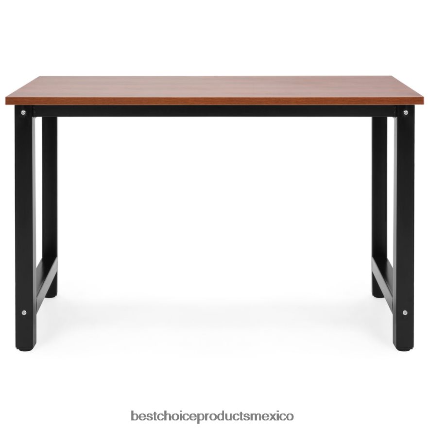 accesorio Mesa de estación de trabajo de escritorio para computadora de oficina en casa de 47,25x23,5 pulgadas con patas ajustables Best Choice Products marrón X080FZ1274